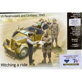 Hitching a ride, US Paratroopers and Civilians 1945 