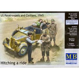 Hitching a ride, US Paratroopers and Civilians 1945