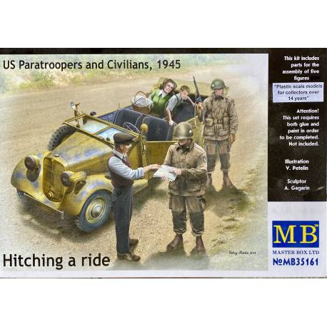 Hitching a ride, US Paratroopers and Civilians 1945