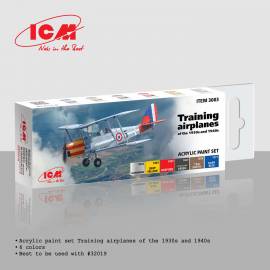 Acrylic paint set for training airplanes of the 1930s and 1940s