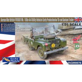 Korean War British FV18001 Mk.1 80in 4x4 Utility Vehicle (Early Production) avec remorque Bantam 10-cwt