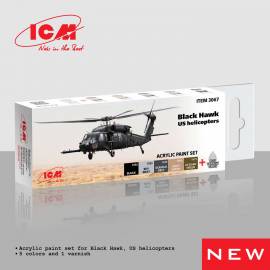 Acrylic paints set for Black Hawk US helicopters