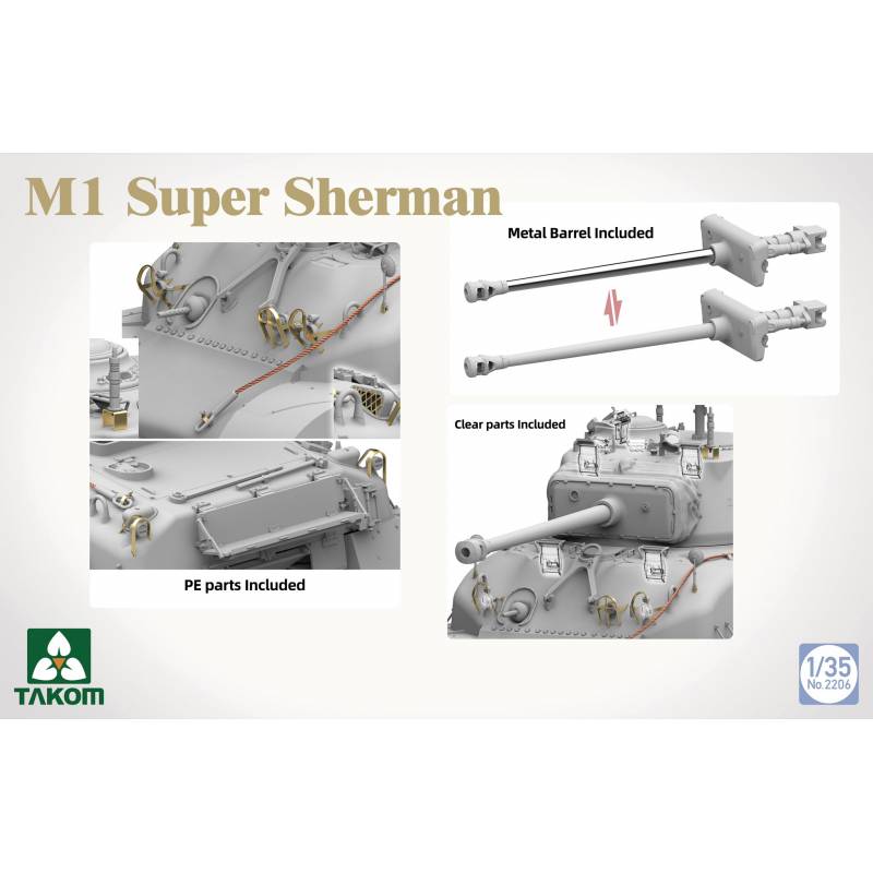 Maquette Char M1 Super Sherman |takom|2206| 1:35 Maquette Char Promo - Imagen 6 de 9