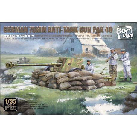 German 7.5cm Anti-Tank Gun PaK 40 w/Winter Artillery Crew