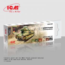 Acrylic paint set for WWII French armored vehicles
