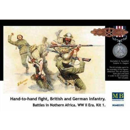 Hand –to-hand fight, British and German Infantry. Battles in north Africa. WWII era. Kit 1 