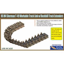 US M4 Sherman T-49 Workable Track Link w/ Duckbill Track Extenders