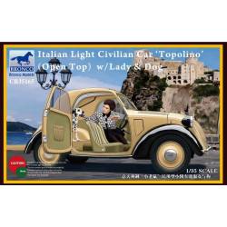 ITALIAN LIGHT CIVILIAN CAR OPEN TOP WIHT LADY AND DOG