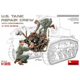 U.S. TANK REPAIR CREW WITH CONTINENTAL W-670 ENGINE