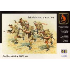 British Infantry in action, Northern Africa, WW II era 