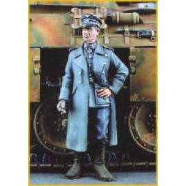 OFFICIER SS ALLEMAND EN MANTEAU 1944 