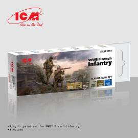 Acrylic paint set for WWII French Infantry