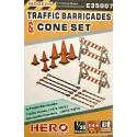 MODERN Traffic Barricades & Cone Set