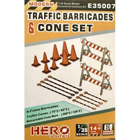 MODERN Traffic Barricades & Cone Set