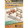 MODERN Traffic Barricades & Cone Set