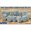 Early Type British 4 Gallon Petrol Tins Set