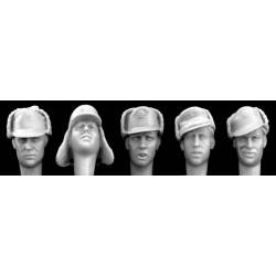 5 heads german winter caps with visors