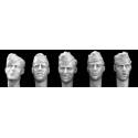 5 heads of german army sidecaps 