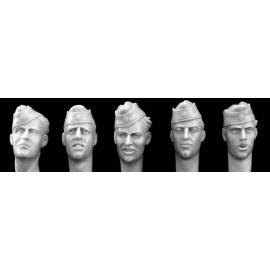 5 heads of german army sidecaps 