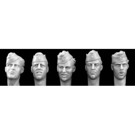 5 heads of german army sidecaps 