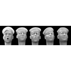 5 heads with US navy sailor hat