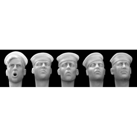 5 heads with US navy sailor hat