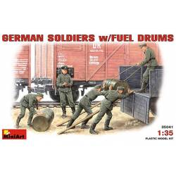GERMAN SOLDIERS w/FUEL DRUMS