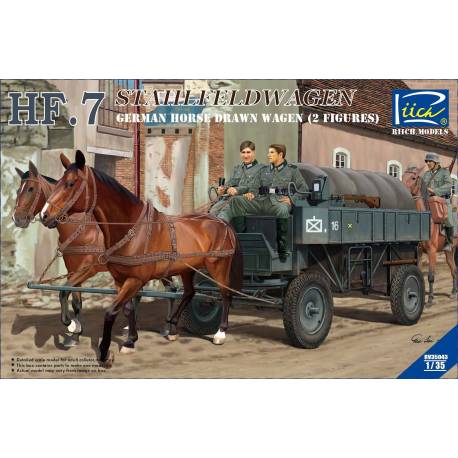  HF.7 Stahlfeldwagen (German Horse drawn Wagon  + 2 figures) 