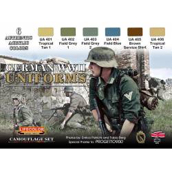 GERMAN WWII UNIFORMS SET 1 6x 22ml acrylic colours 