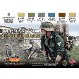 GERMAN WWII UNIFORMS SET 1 6x 22ml acrylic colours 