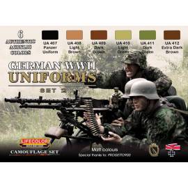 GERMAN WWII UNIFORMS SET-2 6x 22ml acrylic colours 