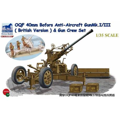 OQF Bofors 40mm Anti-Aircraft Gun Mk. I/III (British Army) & Gun Crew Set