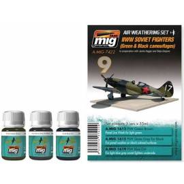 WWII SOVIET AIRPLANES (Green & Black camouflages) SET