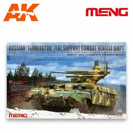 RUSSIAN “TERMINATOR” FIRE SUPPORT COMBAT VEHICLE BMPT w/KMT-8 MINE CLEANING SYSTEM & EMT ELECTROMAGNETIC COUNTERMINE SYSTEM 