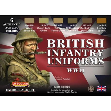 Peinture WWII British Army Uniform Set-6X22 ml|LIFECOLOR|LCCS41