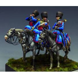 Trompettes Chasseurs à cheval de la garde Wagram 1809 en petiter tenue