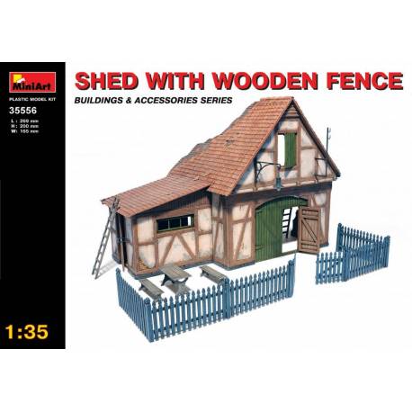 SHED WITH WOODEN FENCE