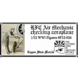 RFC Air Mechanic checking aeroplane