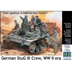German StuG III Crew, WWII era.Their position is behind that forest