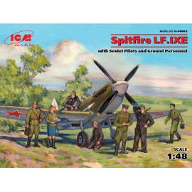 Spitfire LF.IXE with Soviet Pilots and Ground Personnel