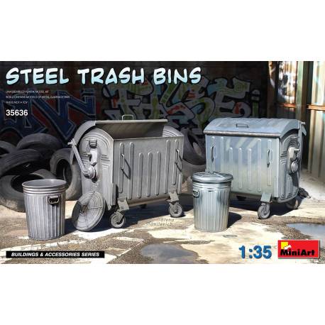 Maquette diorama STEEL TRASH BINS|1:35|MiniArt|35636