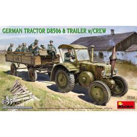 GERMAN TRACTOR D8506 & TRAILER w/CREW