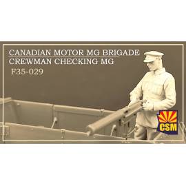 Canadian Motor MG Brigade Crewman Checking MG