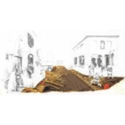 PLAQUE DE BASE POUR RUE DE VILLE EN RUINE  