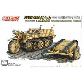 Sd.Kfz.2 Kettenkraftrad with Cart & Sdkfz 302 Goliath Freedom Model Kits 16002 1/16ème maquette char promo