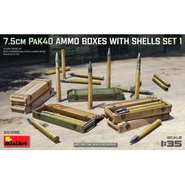 7.5cm PaK40 AMMO BOXES WITH SHELLS SET 1