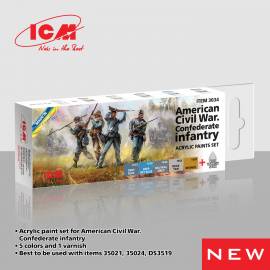 American civil war. Confederate infantry acrylic paints set