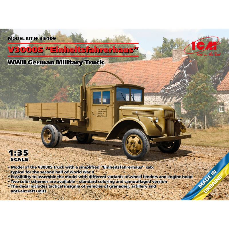 Modellino Camion V3000s 'Einheitsfahrerhaus' WWII Tedesco ICM 35409 1/35ème