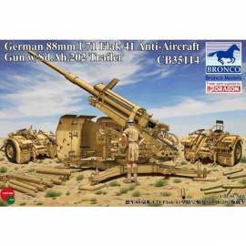 GERMAN 88 mm L71 FLAK 41 ANTI AIRCRAFT GUN W/Sd.Ah.202 TRAILER 