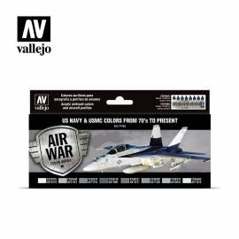 SET DE PEINTURE US NAVY & USMC ANNÉES 70 À MAINTENANT VALLEJO |8X17ml|71155